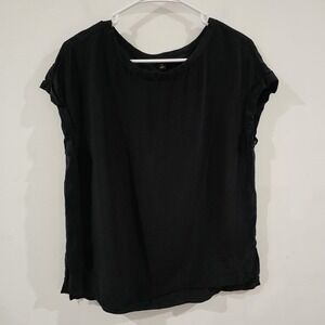 Banana Republic Womens Silk Top Size Small Black Minimalist Capsule